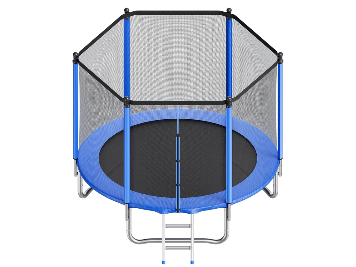 Trampolim Para Exterior Succebuy 244 X 210 Cm Cama Elástica Para Crianças Postes Retos