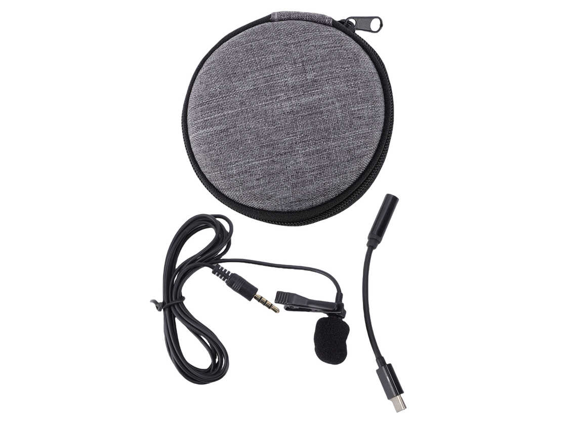 Microfone Lavalier com Redução de Ruído EOOCOO, Intra auricular