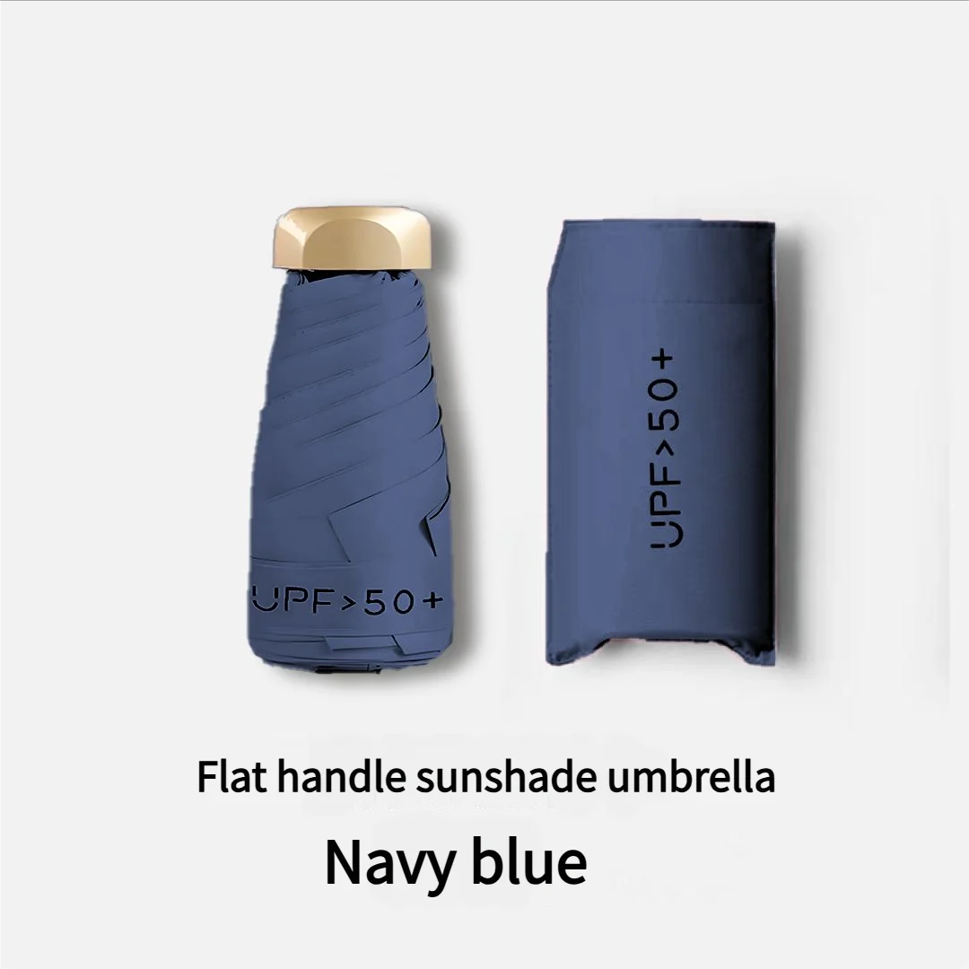 Mini Guarda sol, Compacto e Portátil, Dobrável, com Proteção Uv, Tamanho Ideal para Bolso MDUG (azul Marinho)