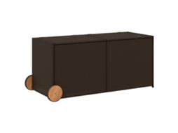 Caixa Arrumação para Jardim com Rodas MAISON EXCLUSIVE Vime Pe Castanho (283l)
