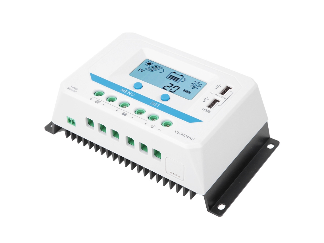 Controlador De Carga Solar Pwm 12v/24v Com Usb E Lcd
