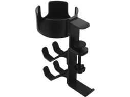 Suporte Multifuncional Para Fones De Ouvido De Mesa Com Presilha, Suporte Giratório Para Copos E Gancho, Em Metal