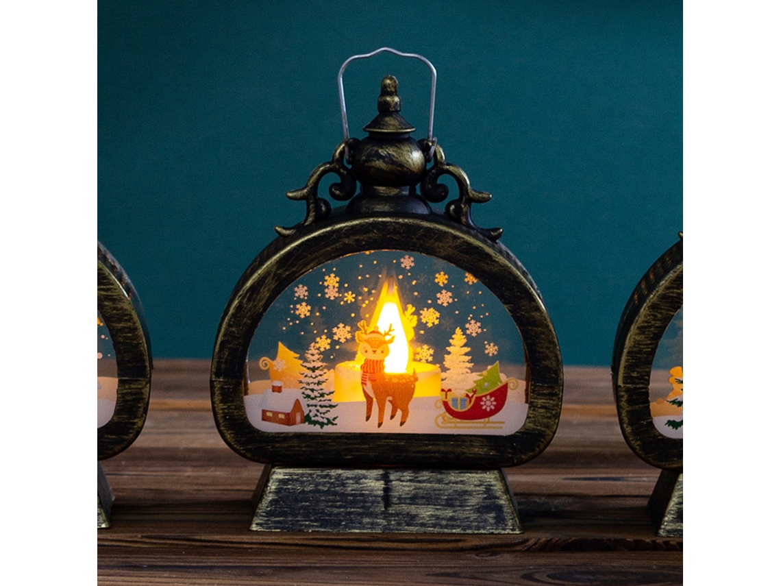 Enfeite de Natal Portátil Criativa Pequena Lâmpada Óleo Retro