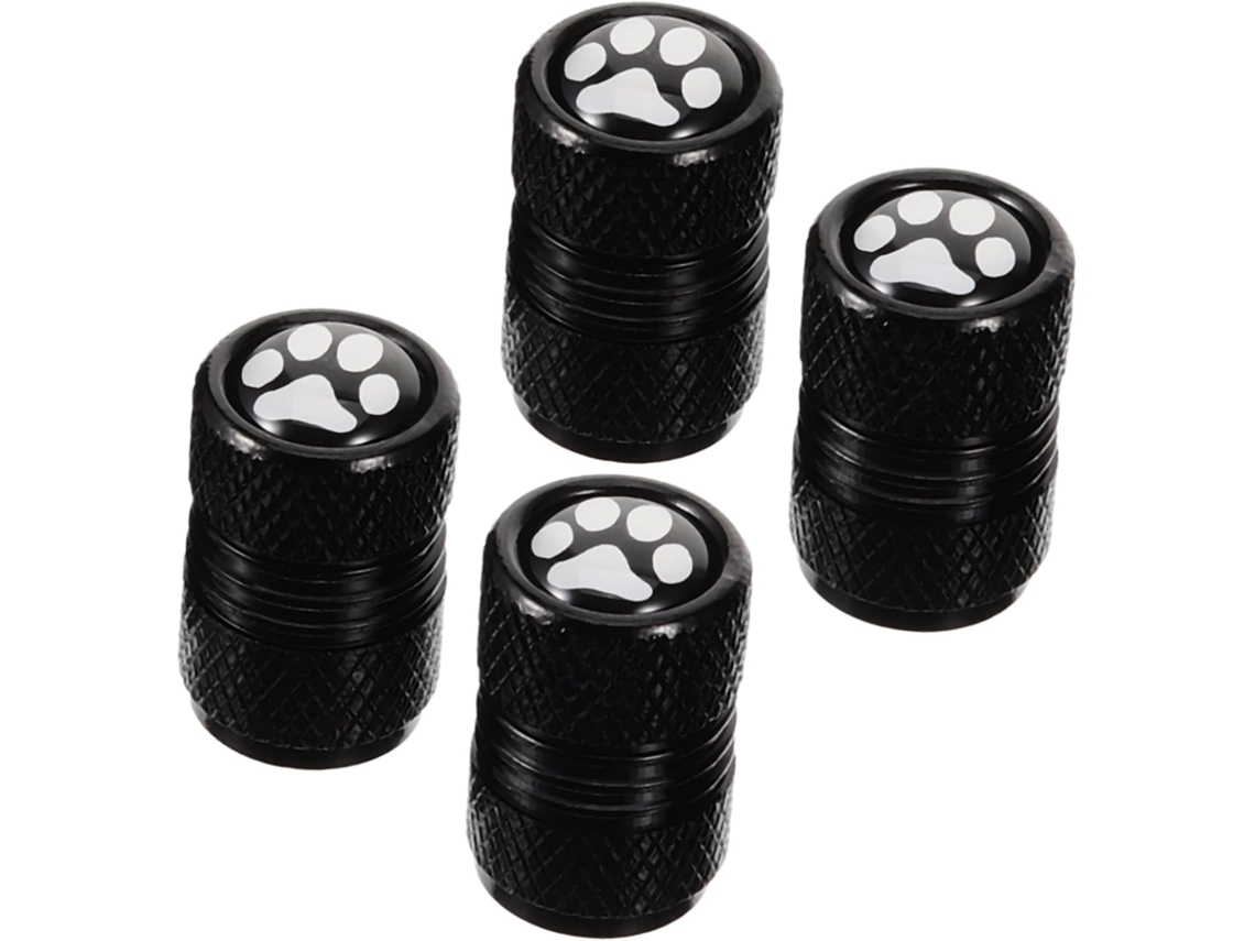 Tampas de válvula pneumática com design de garra, conjunto de 4 peças, metal preto