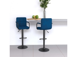 Vidaxl Bancos De Bar 2 Pcs Veludo Azul