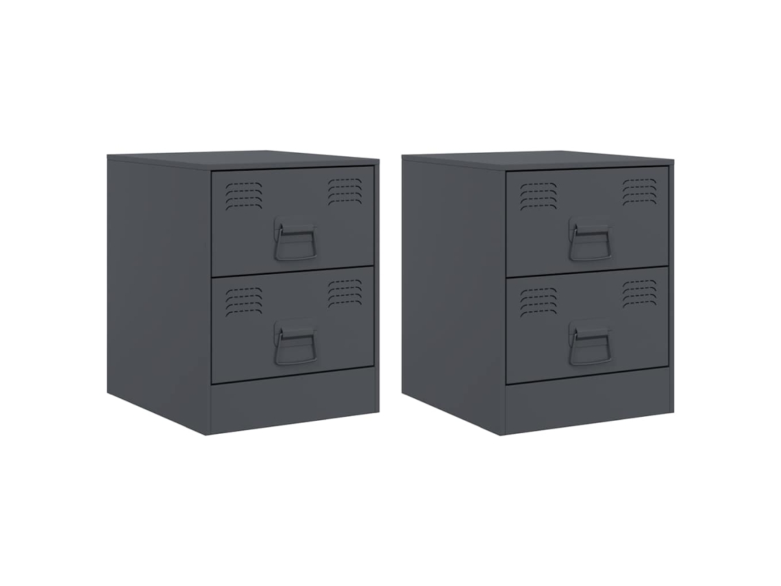 Bedside Cabinet, Bedside Cabinets Vidaxl Antracite Aço (n/a)