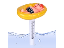 Termômetro Flutuante AQUAFORGE, Amarelo, Resistente a Impactos, Formato Peixe para Medir Temperatura da Água em Piscinas, Spas