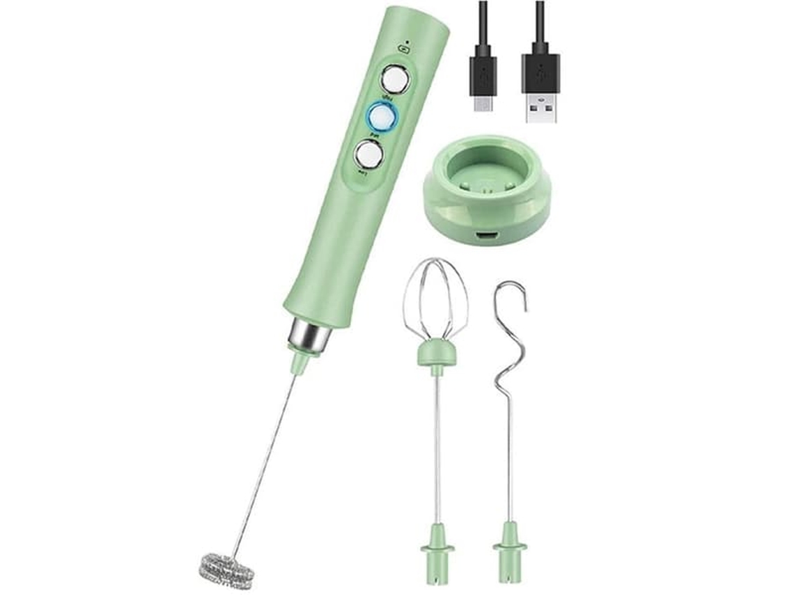 Espumador de leite manual recarregável com 3 velocidades para café, latte, cappuccino e matcha da AquaForge.