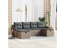 Vidaxl Conjunto De Sofá De Jardim 6 Pcs Cinzeto Rattan Sintético