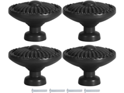 Conjunto De 4 Puxadores Redondos Liga Zinco Com Furo Único, Ferragens Robustas Para Armários, Estilo Moderno E