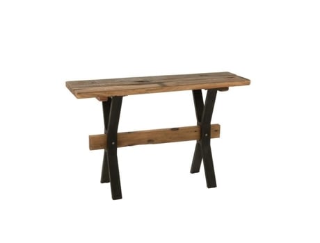 Consola J Line Madeira Castanha Envelhecida Comprimento 120 Cm Largura 35 Cm Altura 75 Cm