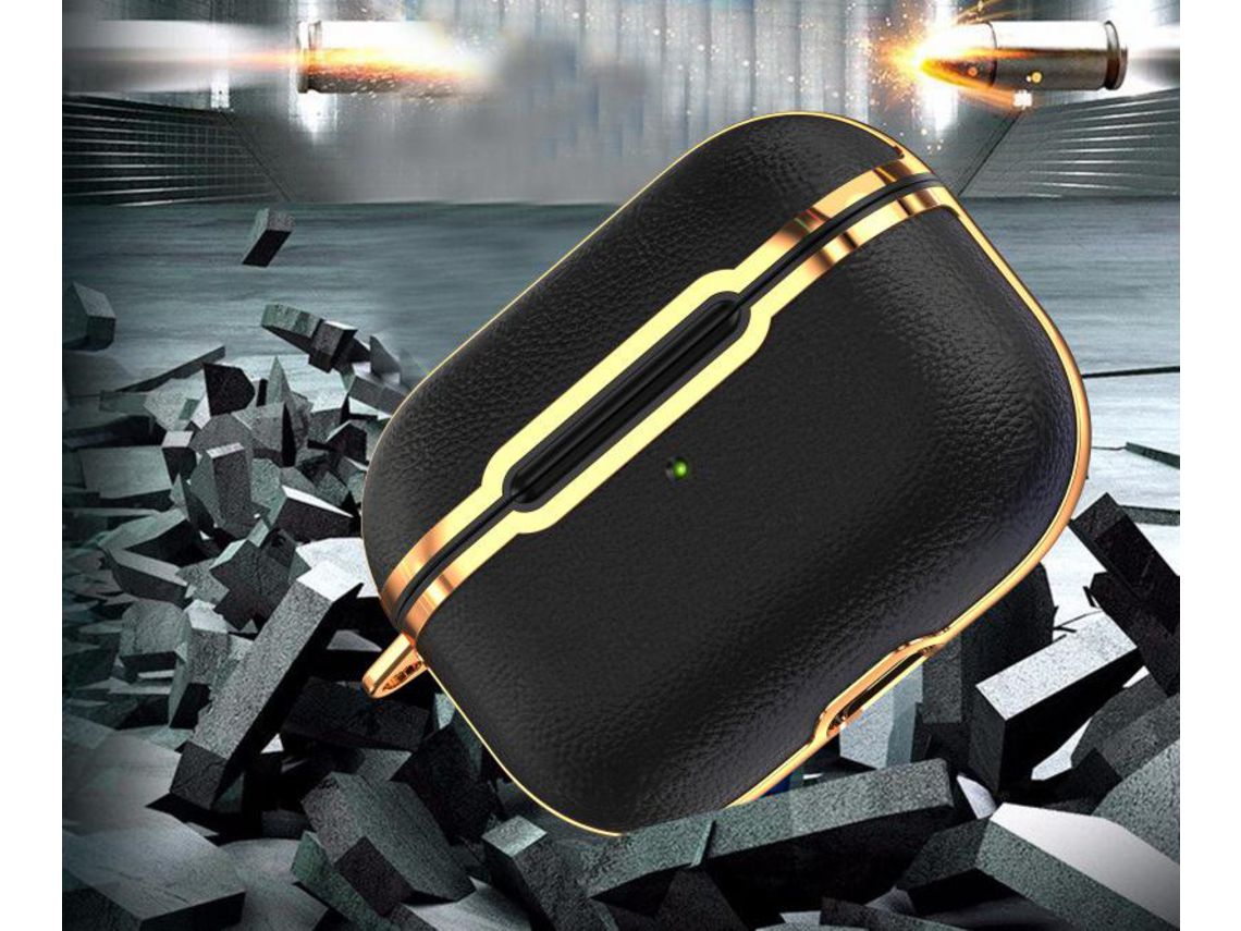 Capa para Fone de Ouvido Sem Fio com Textura de Couro Galvanizado .Zoneum 12 Cores para Airpods Pro 2 1 Capa com Chaveiro
