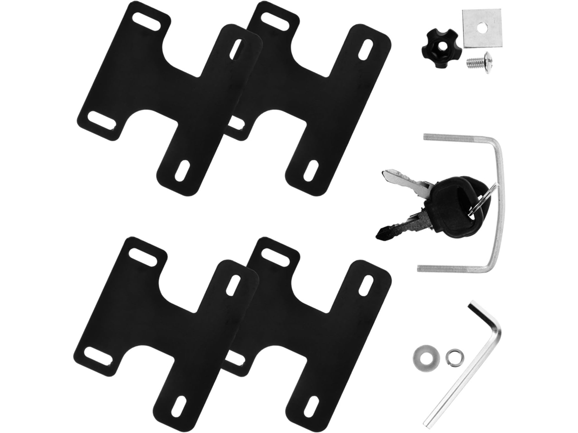Conjunto de 4 Grampos Preto Ferro para Racks Superiores de Carros, Acessórios Resistentes.