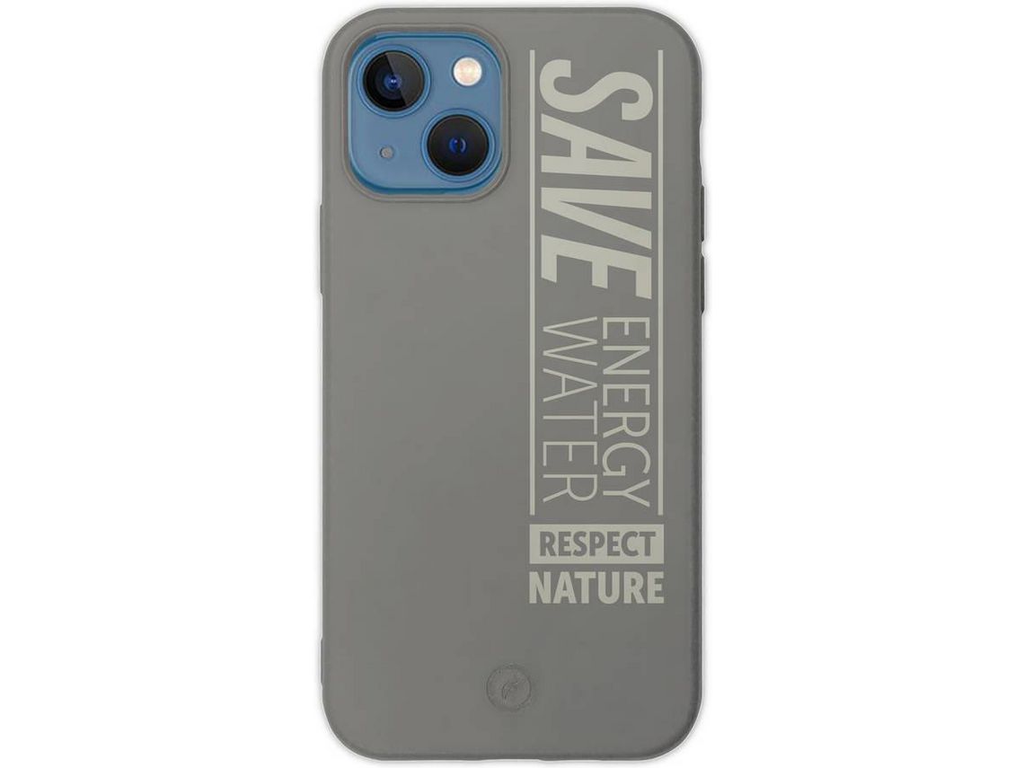 Capa iPhone 13 MUVIT Bambootek Cinzento
