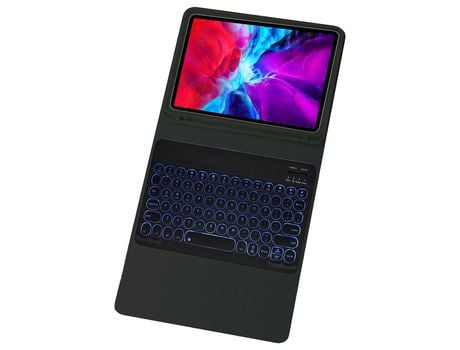 Capa e Teclado Bluetooth YKCLOUD Ym11D para iPad Air4 2020 10.9/iPad Pro112021/2020/2018 (Inglês - Preto)