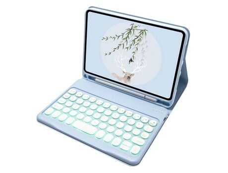 Capa e Teclado Bluetooth YKCLOUD Ts006D para iPad Mini6 (Inglês - Azul)