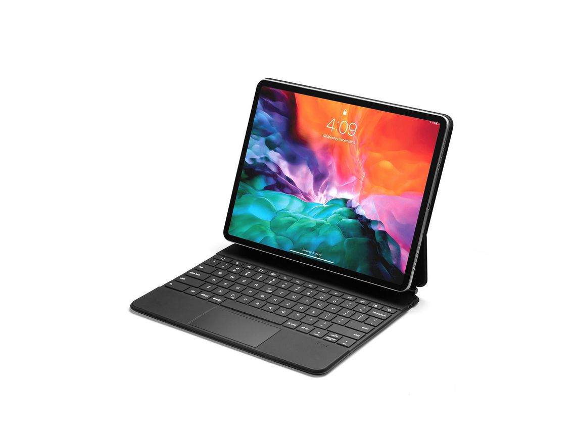 Capa e Teclado Bluetooth YIMGOTTA P129Pro para iPad Pro12.92021/2020/2018 (Inglês - Preto)