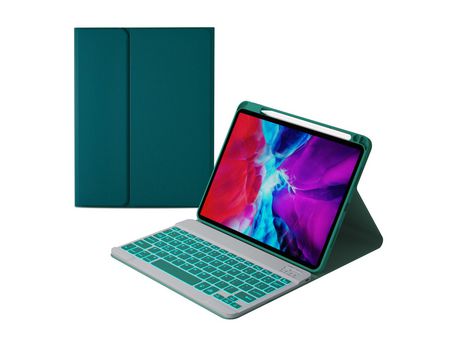 Capa e Teclado Bluetooth YKCLOUD Hk-109D para iPad Air4 2020 10.9/iPad Pro112021/2020/2018 (Inglês - Verde)