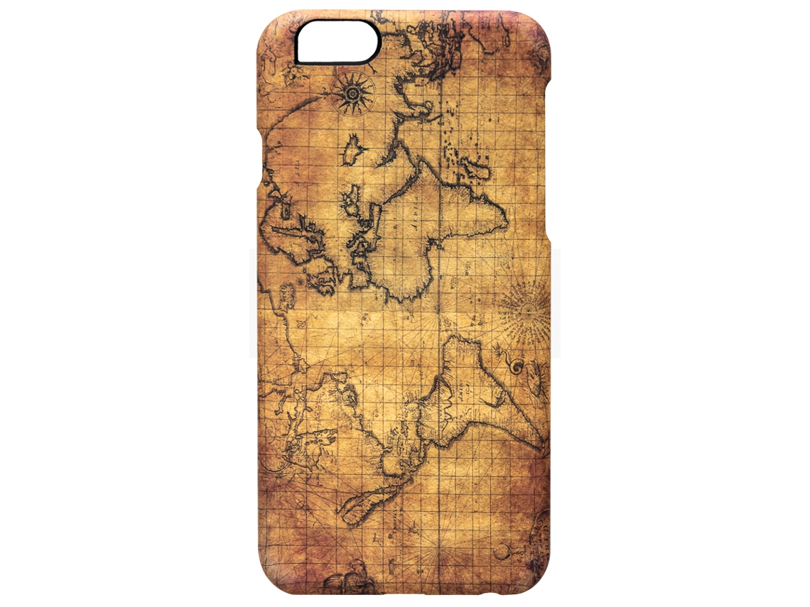 Capa iPhone 6, 6s, 7, 8 I-PAINT Map Castanho