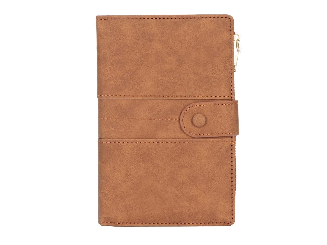 Funda de Passaporte Rfid para Mulheres, Porta passaporte de Couro Pu Impermeável, Carteira de Viagem para Negócios e Viagens, Café