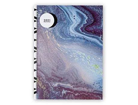 Livro Weekly Planner 2021 85 x 11 12 Month Hardcover Planner 2021 January December 2021 2 Pages per Week Blue Marble Design de Pilvi Paper (Inglês - Capa Dura)
