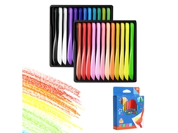 24 Peças de Giz de Cera Triangular Kit de Pintura Infantil com Tintas Orgânicas Giz de Cera Sem Mãos Sujas