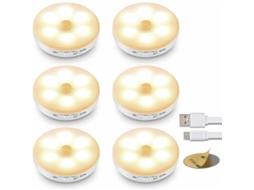 Luz Noturna Recarregvel Usb Iceko Kn Para Crianas, Fcil Instalao, Luzes De Led Em Formato De Disco Para Armrios E Espaos Pe Aquaforge