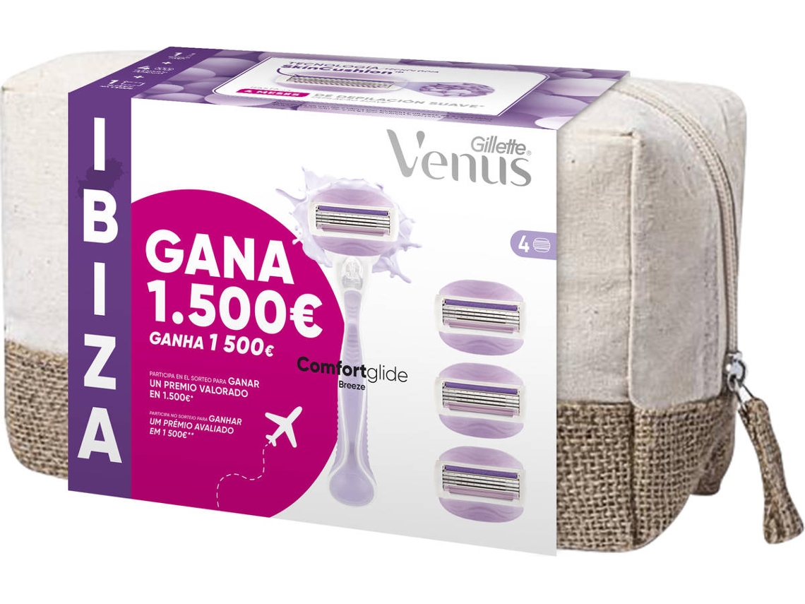 Conjunto Oferta GILLETTE Venus Breeze com Máquina Depilatória + 3 Recargas