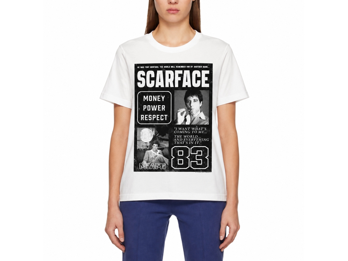 Rockinstone Scarface Movie Another Name White Adult T-shirt Size:l