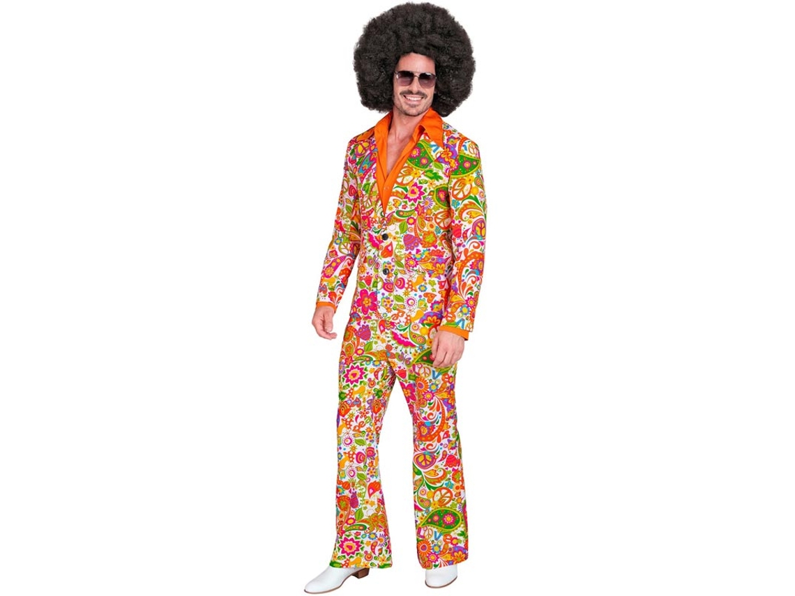 Fato laranja da moda dos anos 60 para homem