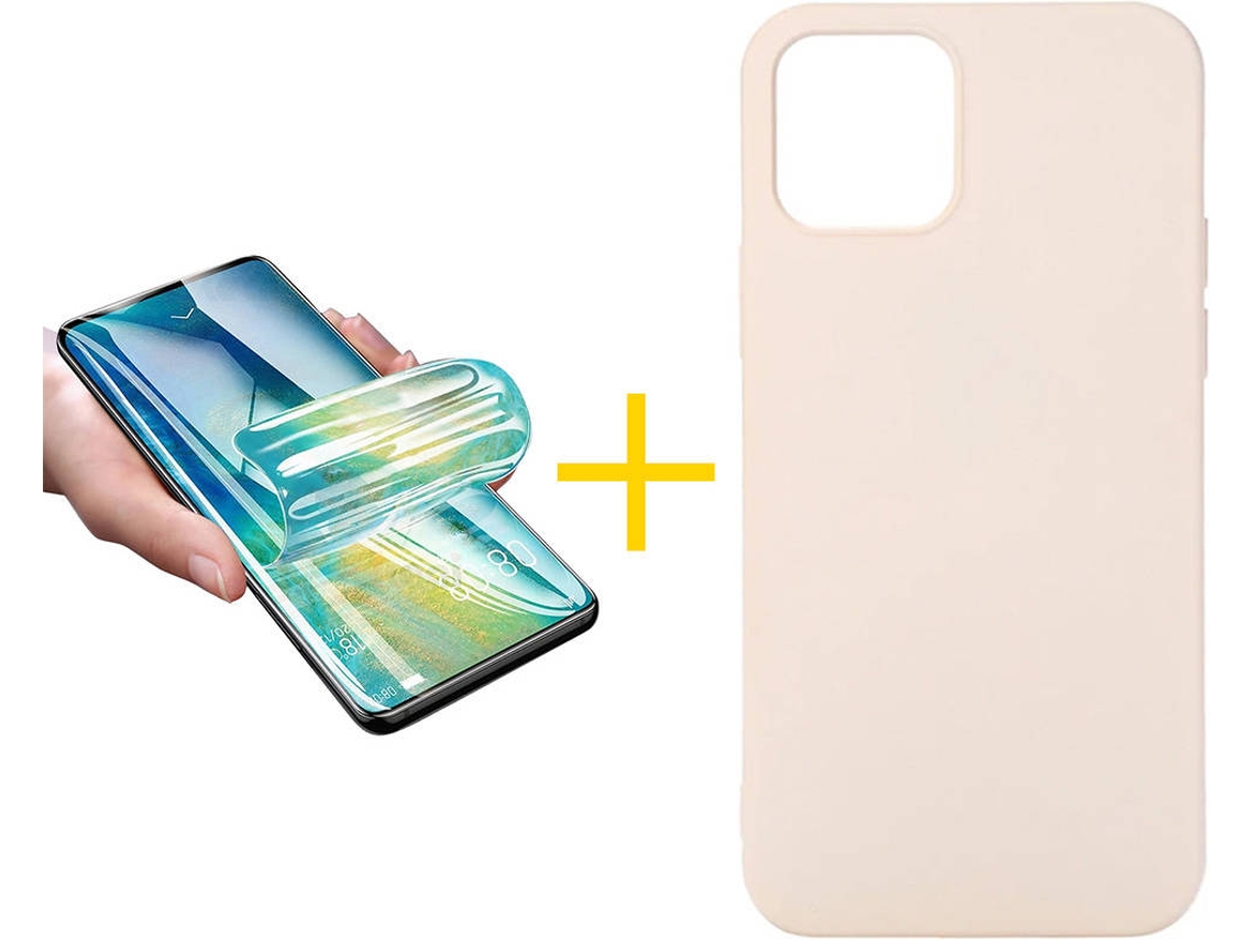 Capa + Película para iPhone 11 ACCETEL Rosa-Creme