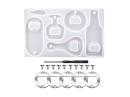 KOFIHETY Molde De Resina Para Abridor De Garrafas, Moldes De Silicone De Durabilidade Excepcional Para Chaveiros Exclusivos, Chave De Cerveja, Com Acessórios D
