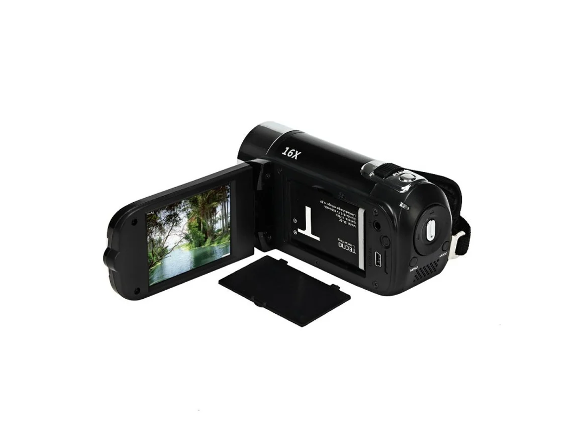 Câmara De Filmar Hd 1080p 16m 16x Com Zoom Digital Tpt Lcd Dv Home Camera Preto Uk Plug*