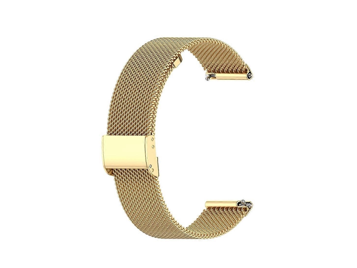 Pulseira De Aço Inoxidável Com Malha (dourada) Para Huawei Gt2 42mm / Galaxy Watch 42mm / Galaxy Active2 20mm
