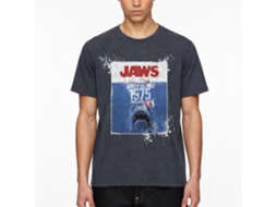 Rockinstone Jaws Movie Population Heather Navy Adult T-shirt Size:m