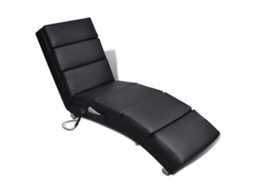 Vidaxl Cadeira De Massagens Couro Artificial Preto
