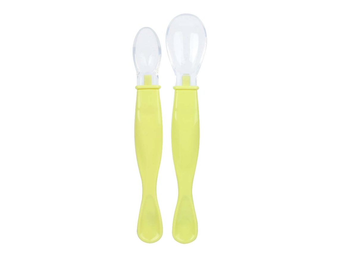 Primerox 2pcs Colheres de Bebê em Silicone de Grau Alimentar com Pontas Macias para Alimentação Infantil