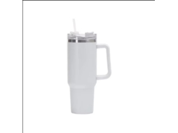 Caneca Térmica de Viagem com Parede Dupla , 1200 Ml (40 Oz), com Alça e Canudo. MDUG (branca)