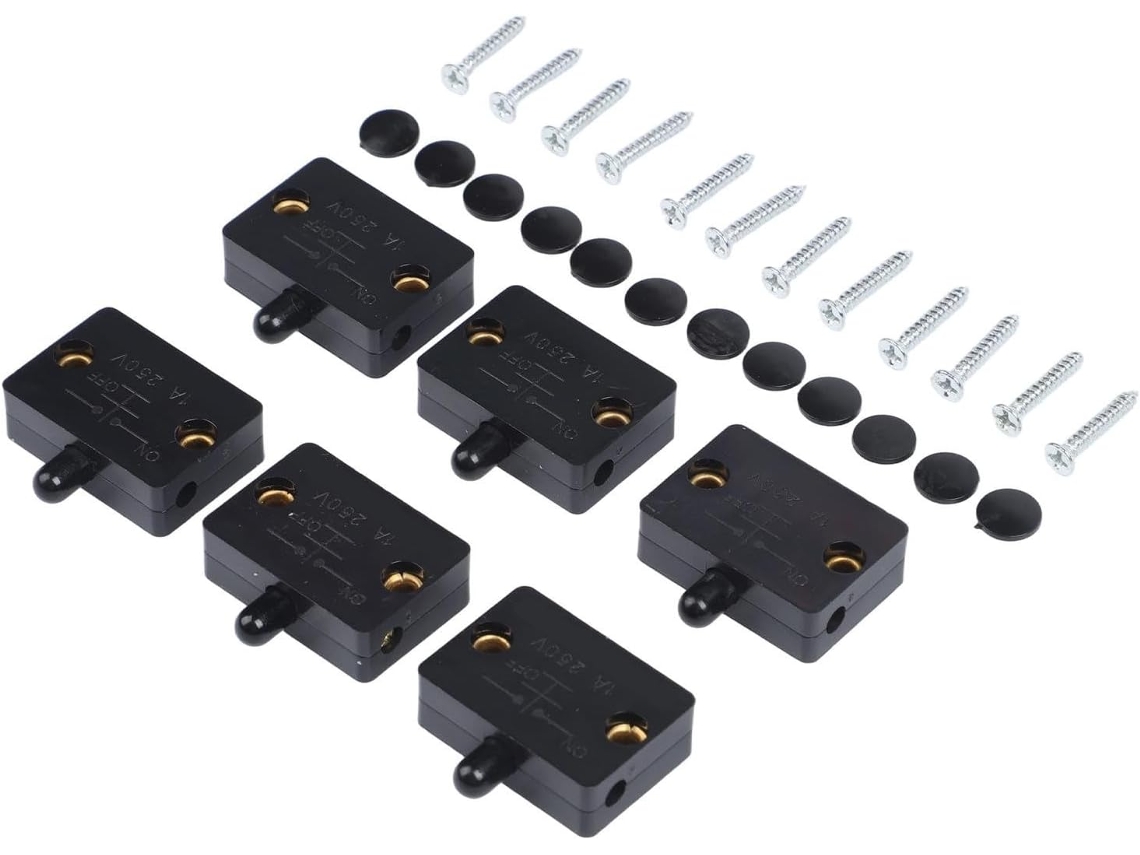 Solução Para Controle De Iluminação Guarda Roupas, Pacote Com 6 Interruptores De Porta Led Compactos Normalmente
