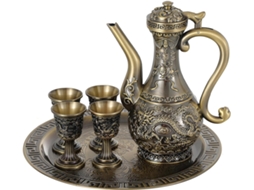 Conjunto De Decantadores De Licor Com Alças Curvas, Decoração Em Liga De Zinco Para Encontros Em Casa, Festas