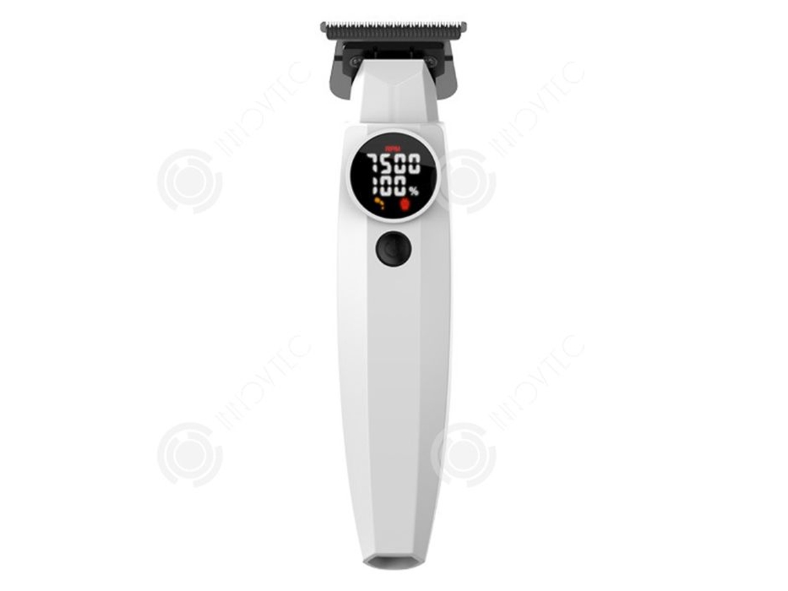 INN Tondeuse a cabelo com lâmina em aço inoxidável, display, profissional para homens, recarregável, portátil, corta cabelo branco, elegante