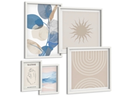 Conjunto De Pinturas Plantas Abstratas Estilosas Espelharte (5 Peças)
