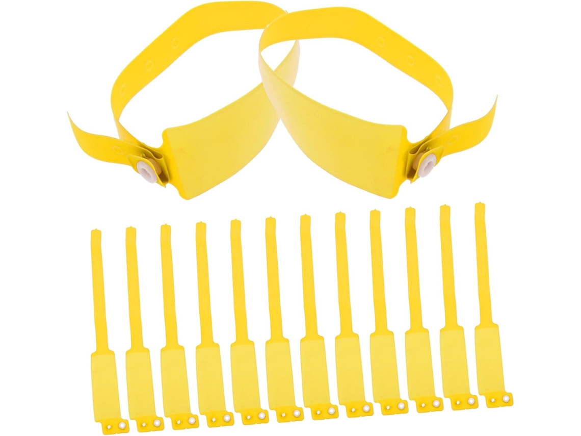 Pacote com 100 pulseiras resistentes e duráveis para hospitais e clínicas.