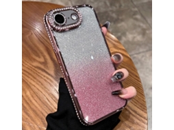 Capa De Tpu Para Iphone 16e - Glitter Degradê De Diamante