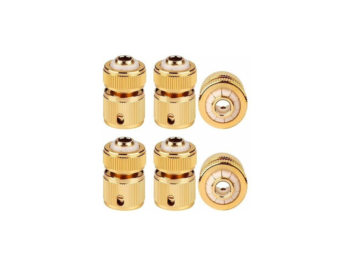 Conector Para Mangueira, 6 Unidades, Em Alumínio E Latão, Medida 1/2 Polegada, Para Sistemas De Rega, Depósitos E Tubagens Exteriores