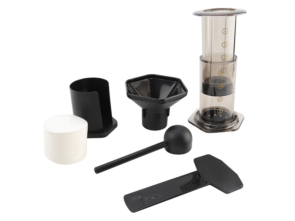 Kit de cafeteira espresso com moedor manual e papel de filtro para viagens e casa | S/MARCA