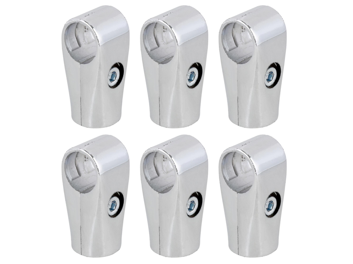 Conectores de tubo 6 piezas, 25mm diámetro, aluminio, para estantes