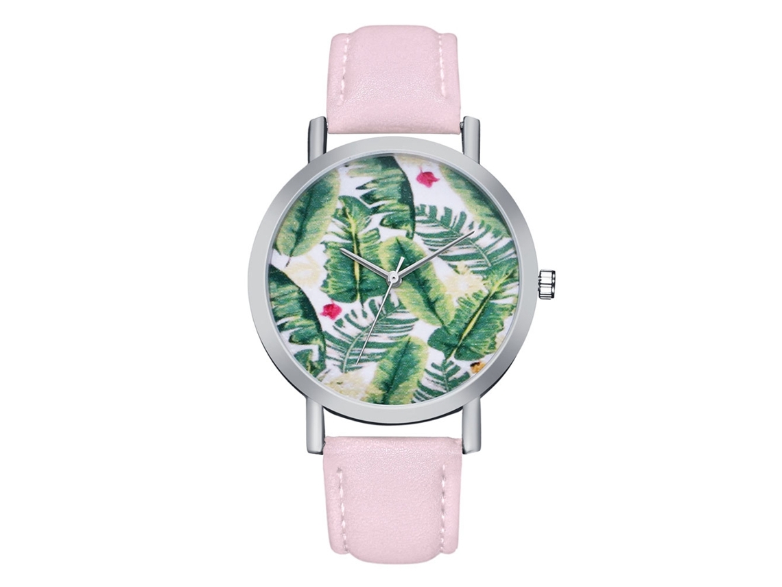 Reloj De Pareja De Moda Con Correa De Pu, Dial Redondo, Cuarzo (rosa)