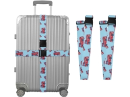 Conjunto De 2 Cintas Bagagem Personalizadas Para Malas Com Fivelas Ajustáveis Arrumação E Viagem