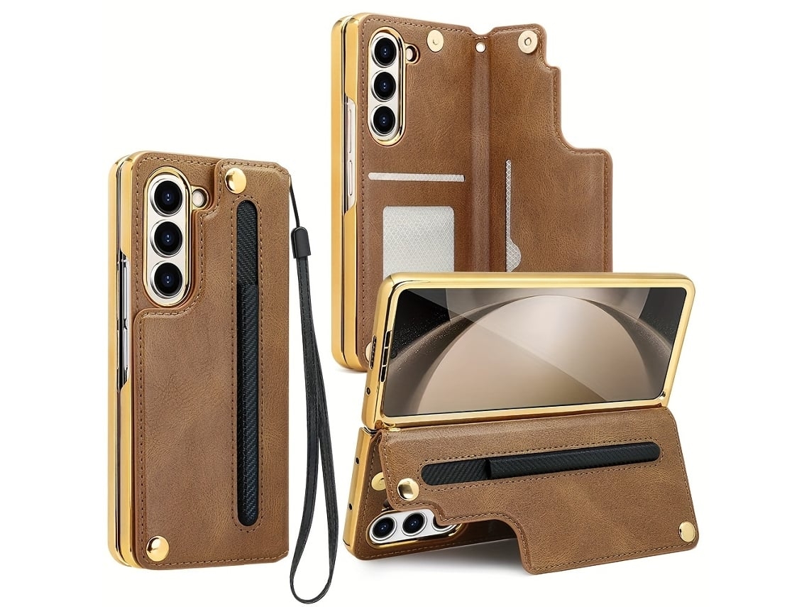 Capa Para Samsung Galaxy Fold4 Marrón Veanxin